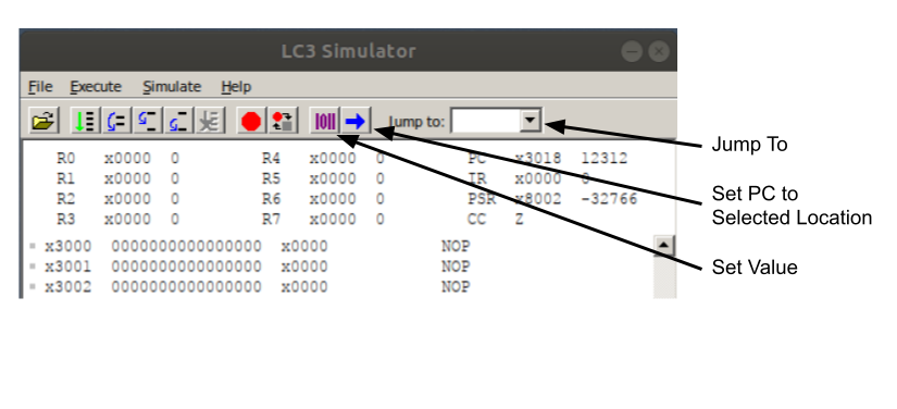 LC-3 Debugging Register Controls